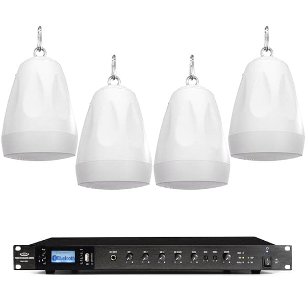 Retail Store Music System with 70V 4inch Pendant Speakers and 240W