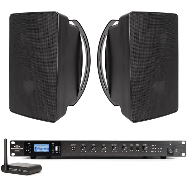 Hotel Outdoor Speaker System with 500W Mixer Amp and Bluetooth Receiver