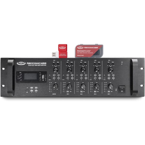 Pure Resonance Audio 240W Multi Zone Rack Mount Sound Masking White