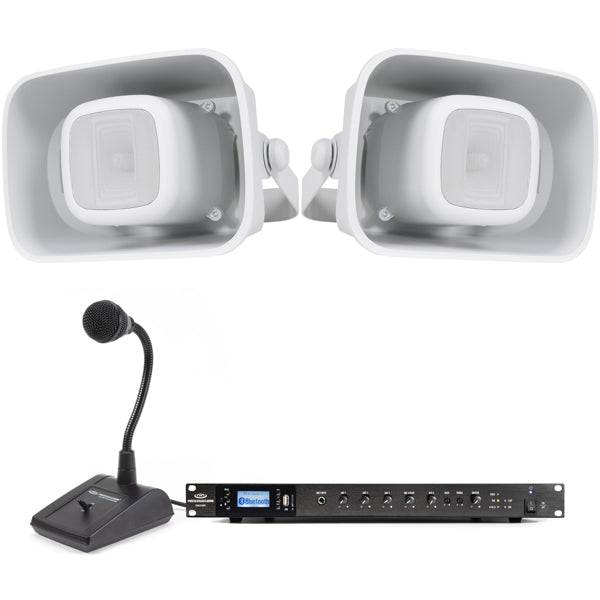 Outdoor Stadium Sound System with Horn Speakers, BT Mixer Amp and ...