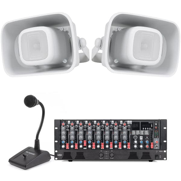 Outdoor Stadium Speaker System with Horn Speakers, 9-Ch