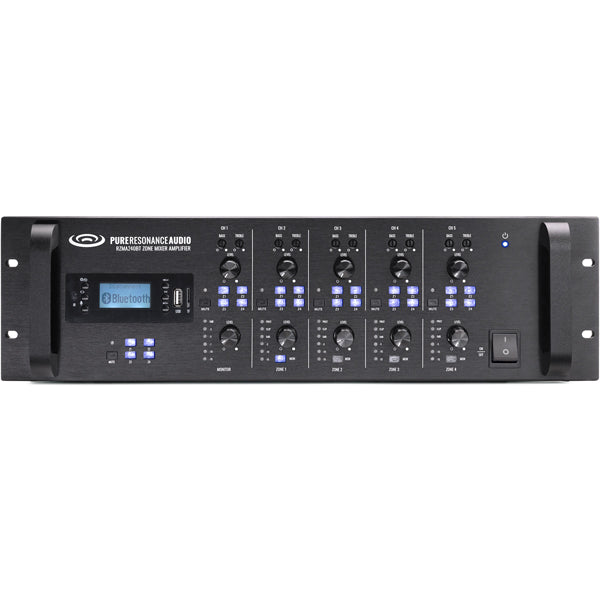 Pure Resonance Audio RZMA240BT 4 Zone 240W Multi Zone Rack Mount Mixer