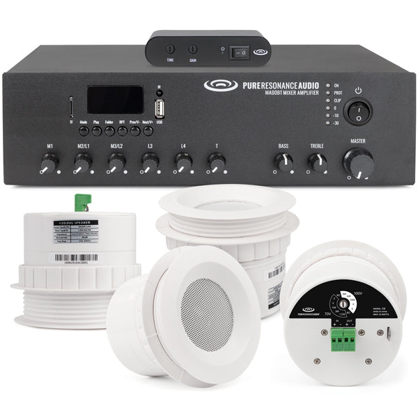 Sound Masking System with 8 Ceiling Speakers and White Noise