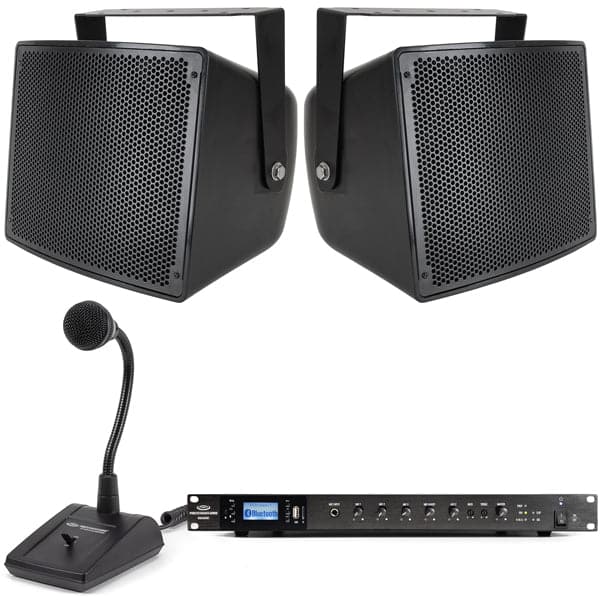 Public Address Sound System with 2 S10 Outdoor Speakers, Rackmount ...